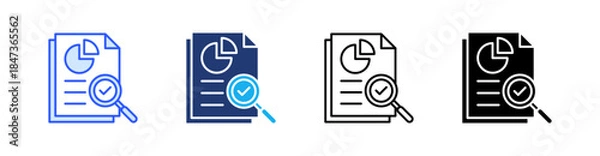 Obraz Analysis Multiple Style Icon Set Vector 