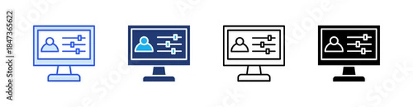 Obraz Control Multiple Style Icon Set Vector 