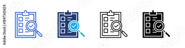 Obraz Inspection Multiple Style Icon Set Vector 