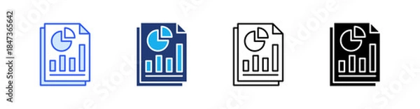 Obraz Report Multiple Style Icon Set Vector 