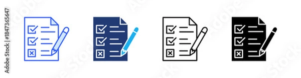 Obraz Survey Multiple Style Icon Set Vector 