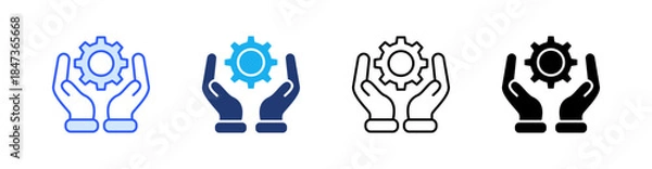 Obraz Service Multiple Style Icon Set Vector 