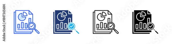 Obraz Research Multiple Style Icon Set Vector 