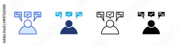 Obraz Opinion Multiple Style Icon Set Vector 