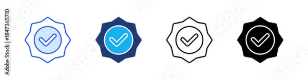 Obraz Check Multiple Style Icon Set Vector 