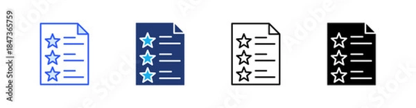 Obraz Rating Multiple Style Icon Set Vector 