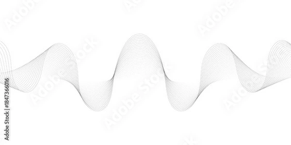 Fototapeta abstract creative dot particle audio sound wave line art.
