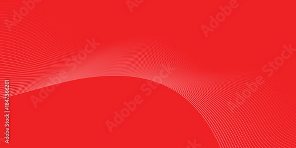 Fototapeta abstract creative red white blend wave line design on red.