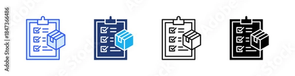 Obraz Checklist Multiple Style Icon Set Vector 