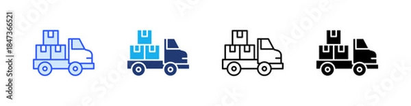 Obraz Shipping Multiple Style Icon Set Vector 