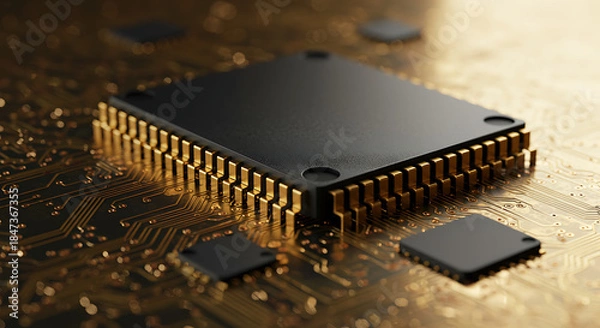 Obraz Central processing unit on circuit board