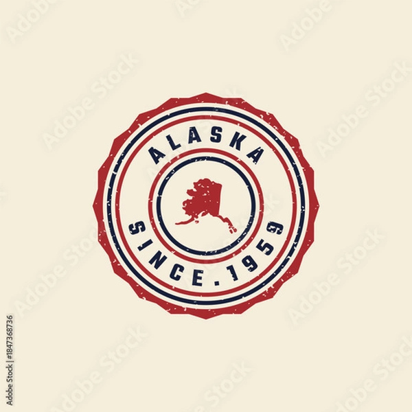 Obraz Alaska Vintage State Badge