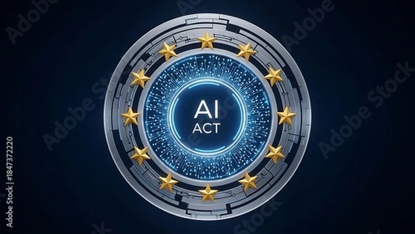 Obraz European union ai act logo symbolizing artificial intelligence regulation and technology
