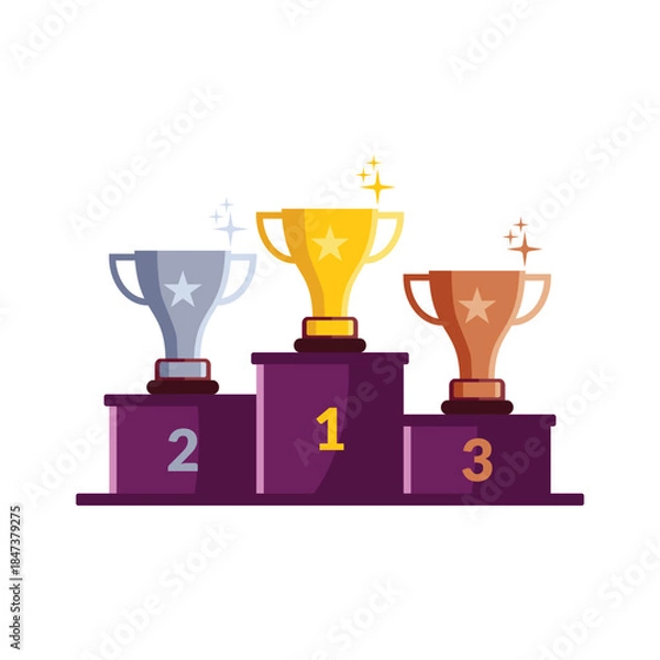 Obraz Winner's podium with trophy.