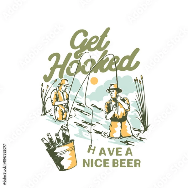 Fototapeta get hooked have a nice beer