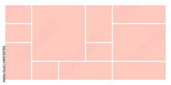 Obraz Bento grid photo collage template blank for design layouts featuring modular frames clean composition and flexible structure for web UI and creative projects