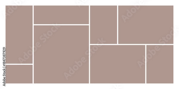 Obraz Trending bento box or bento grid UI UX template featuring horizontal landscape grid layout for modern dashboards websites and digital product presentations