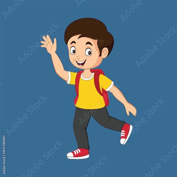 Obraz happy boy jumping