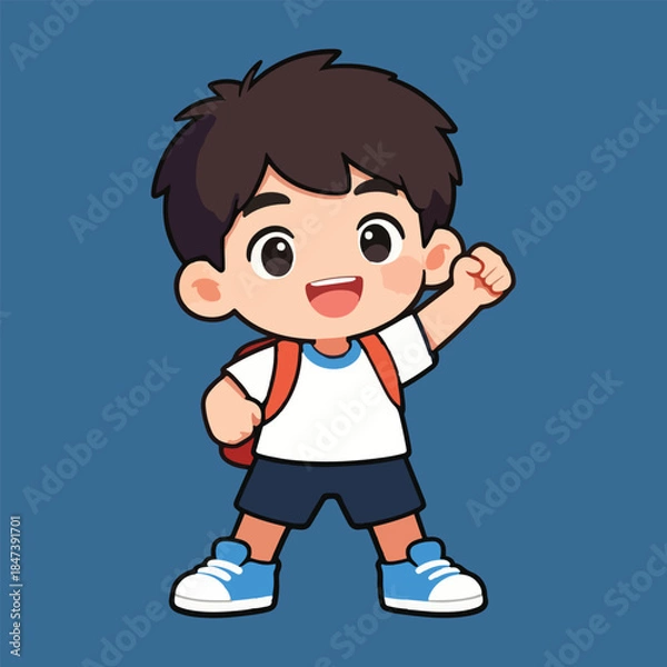 Obraz A boy reading a book School