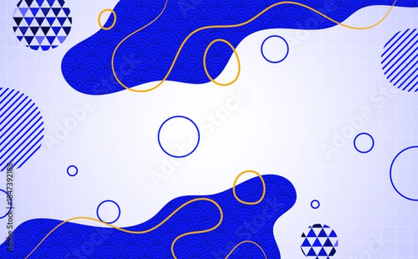 Obraz Abstract blue vector background with decorative circles winter pattern and festive design