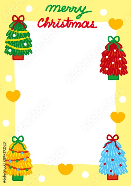 Obraz 크리스마스 트리 테두리배경 일러스트