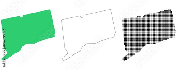Obraz Map USA States Connecticut Outline Dots