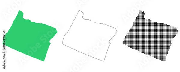 Obraz Map USA States Oregon Outline Dots