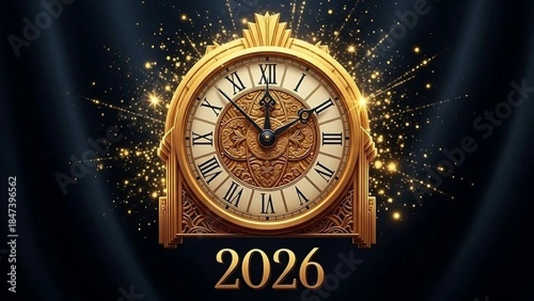 Obraz Elegant new year's clock for 2026