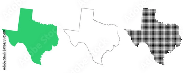 Obraz Map USA States Texas Outline Dots