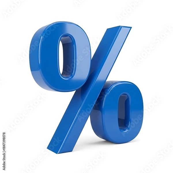 Obraz Large blue percent symbol