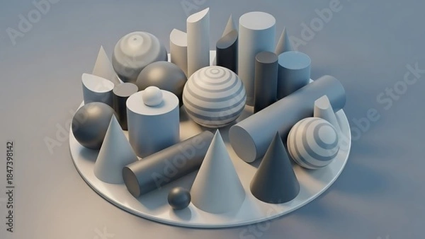 Obraz Abstract geometric shapes on a plate