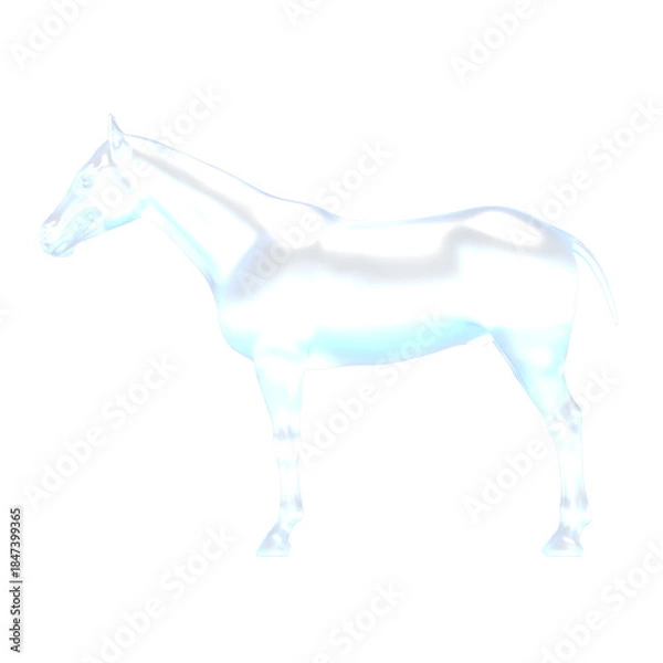 Obraz ガラスの馬 馬 3DCG レンダリング画像 ガラス