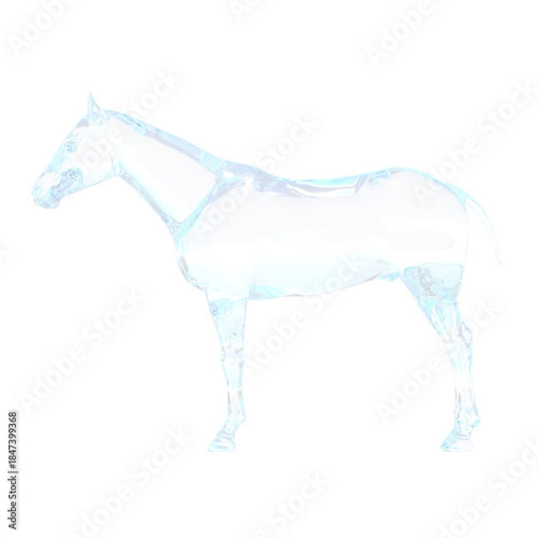 Obraz ガラスの馬 馬 3DCG レンダリング画像 ガラス