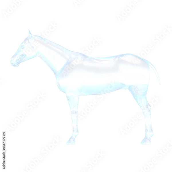 Obraz ガラスの馬 馬 3DCG レンダリング画像 ガラス