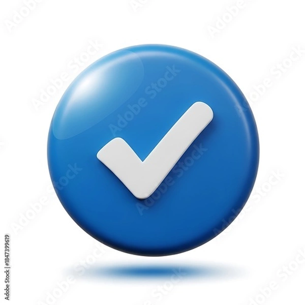 Obraz Blue checkmark on circle