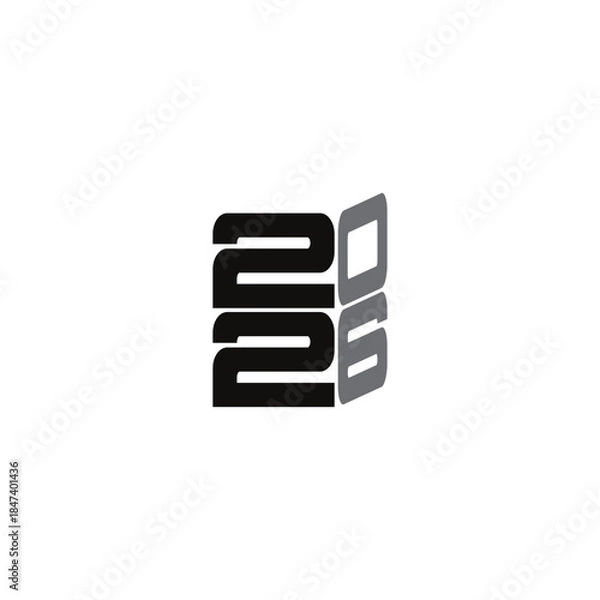 Fototapeta NEW YEAR 2026 LOGO VECTOR