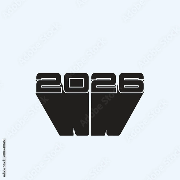 Fototapeta NEW YEAR 2026 LOGO VECTOR