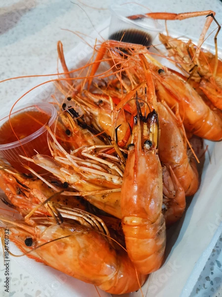 Obraz Grilled shrimps