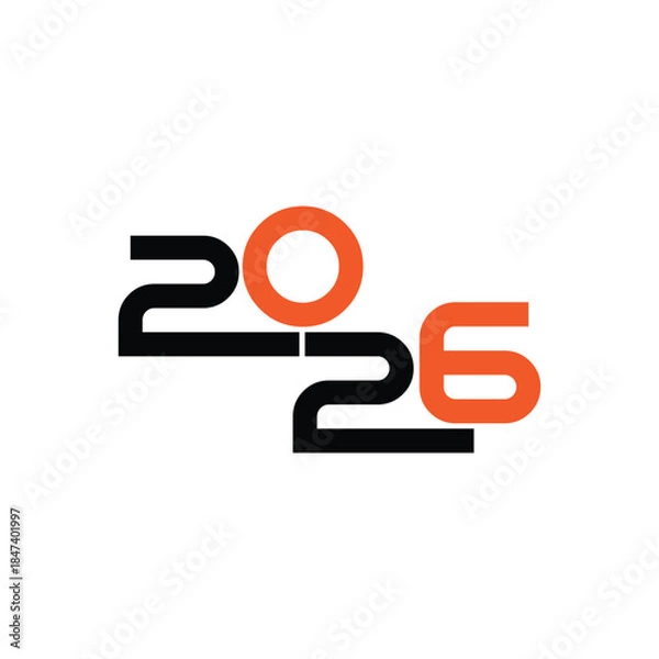 Fototapeta NEW YEAR 2026 LOGO VECTOR