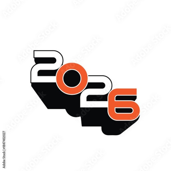 Fototapeta NEW YEAR 2026 LOGO VECTOR
