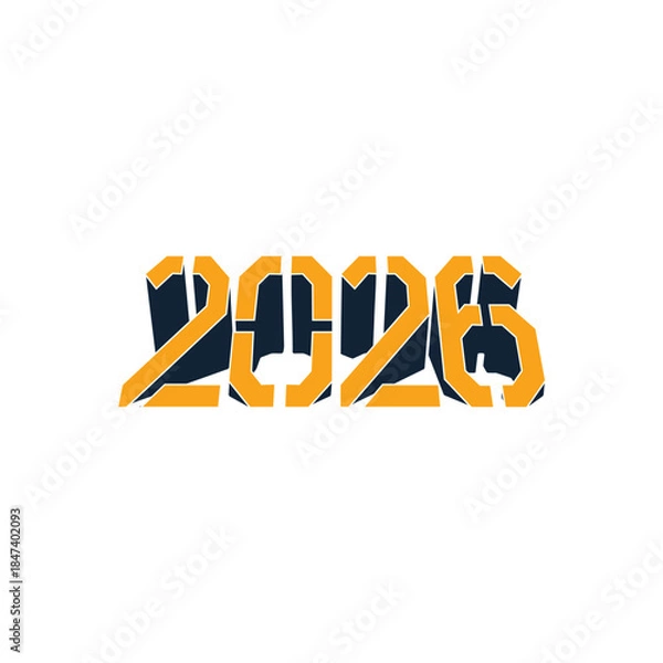 Fototapeta NEW YEAR 2026 LOGO VECTOR