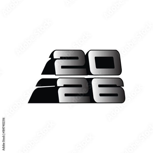 Fototapeta NEW YEAR 2026 LOGO VECTOR