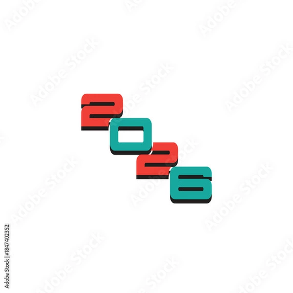 Fototapeta NEW YEAR 2026 LOGO VECTOR