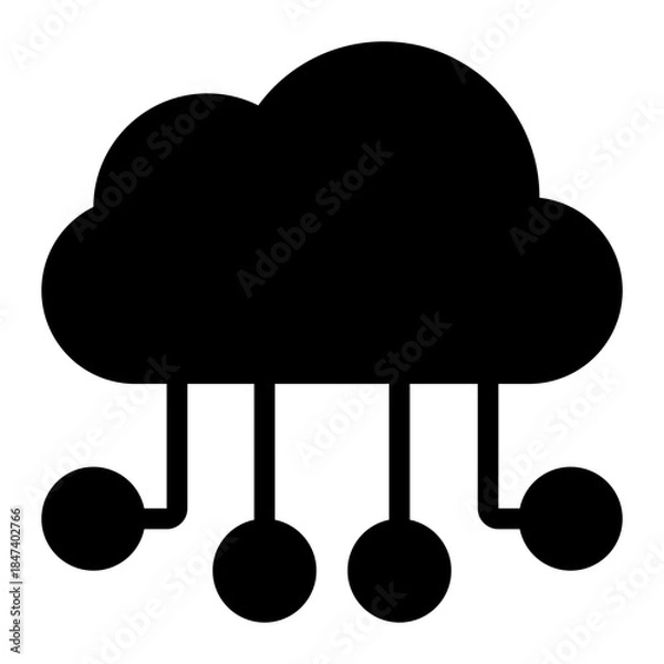 Fototapeta cloud network icon for illustration