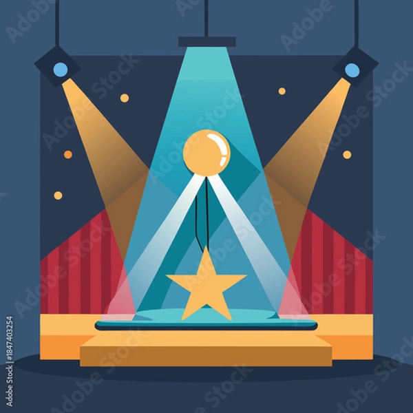 Obraz vector illustration of a golden star