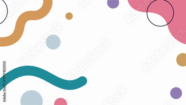 Obraz Modern Abstract Organic Shapes Background in Solid Flat Design