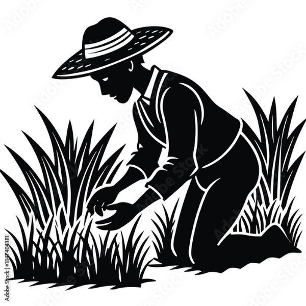 Obraz farmer in field