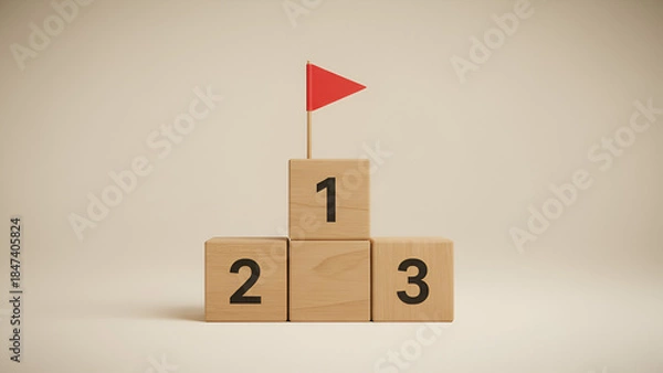 Fototapeta Top Priority and Leadership Icons: Ranking, Progress, and Team Focus (Set of 49 Post-it/Blocks