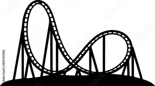 Obraz Roller Coaster silhouette vector illustration