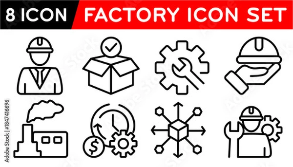 Obraz design icon line factory graphic vector